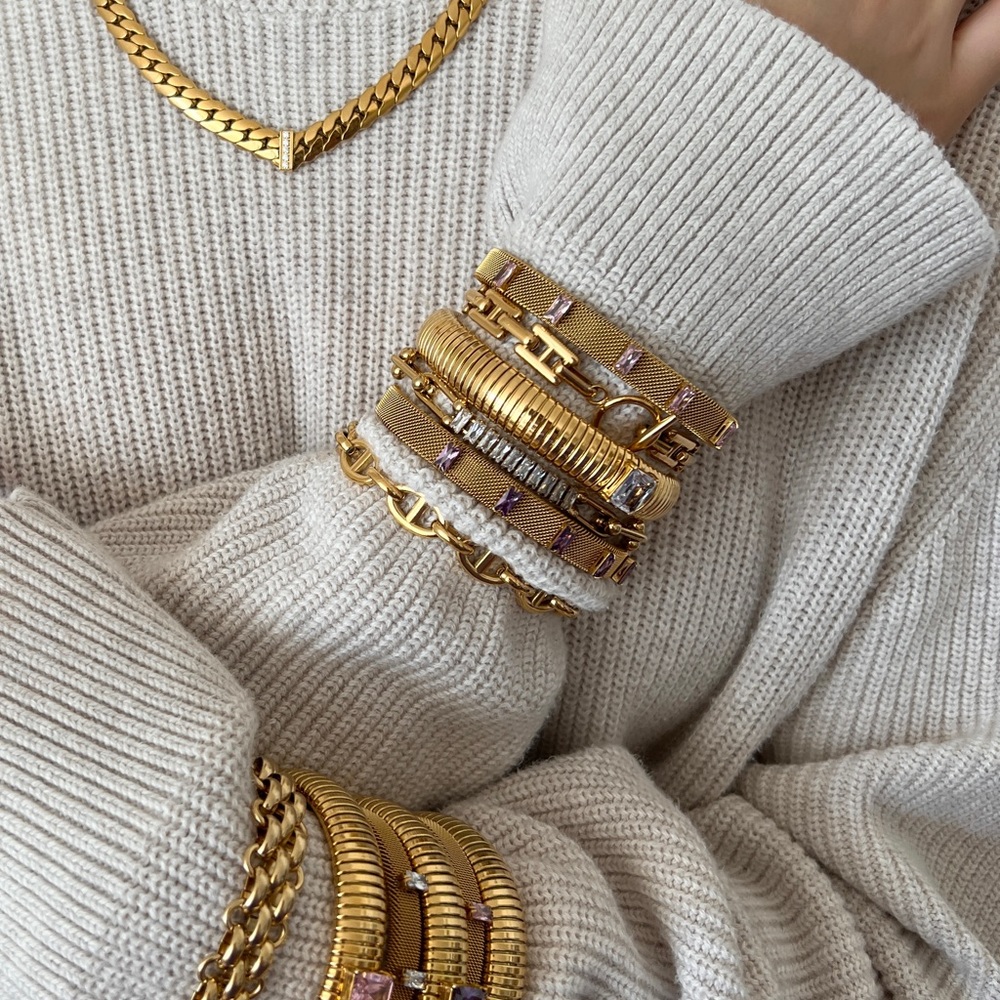 18k Gold Plated Bracelet/Bangle - Crystal💎 - Picture 3 of 5